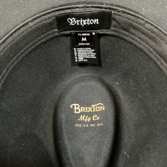 Brixton Wesley Black Wool Fedora | M (58cm) - Picture 7 of 9